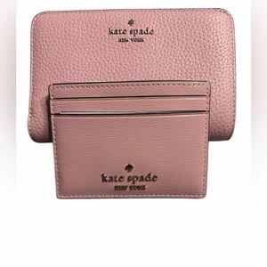 kate spade Pink Leather wallet & Key Holder with‎ Gold Logo